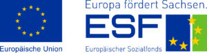 Logos Europäische Union und Europäischer Sozialfonds "Europa fördert Sachsen"